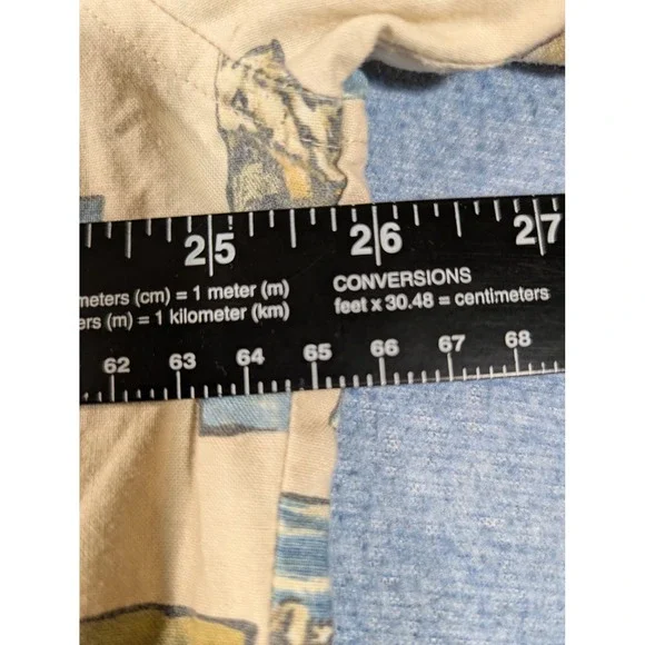 Woolrich Mens Large Stone Camping Elements All Over Print Cotton Button Up Shirt - Picture 8 of 8